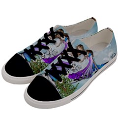 Cute Fairy Dancing On A Piano Men s Low Top Canvas Sneakers by FantasyWorld7