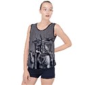 Odin on his Throne with ravens wolf on black stone texture Bubble Hem Chiffon Tank Top View1