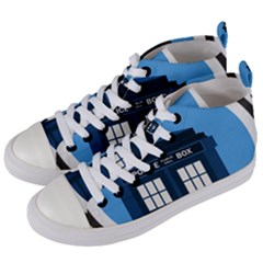 Doctor Who Tardis Women s Mid-top Canvas Sneakers by Sudhe