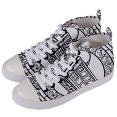 Bad Wolf Tardis Art Drawing Doctor Who Women s Mid-top Canvas Sneakers by Sudhe