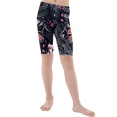 Sleeve Tattoo  Samurai Kids  Mid Length Swim Shorts by Sudhe