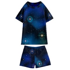 Serene Space Kids  Swim Tee And Shorts Set by JadehawksAnD