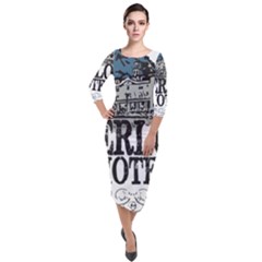 The Overlook Hotel Merch Quarter Sleeve Midi Velour Bodycon Dress by milliahood