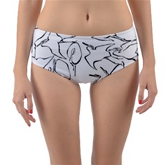 Katsushika Hokusai, Egrets From Quick Lessons In Simplified Drawing Reversible Mid-waist Bikini Bottoms by Valentinaart