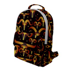 Stylised Horns Black Pattern Flap Pocket Backpack (large) by HermanTelo