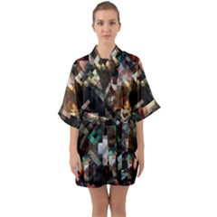 Abstract Texture Desktop Quarter Sleeve Kimono Robe by HermanTelo