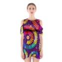 Abstract Background Spiral Colorful Shoulder Cutout One Piece Dress View1