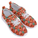 Background Floral Pattern Red Women s Velcro Strap Shoes View3