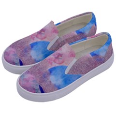 Abstract Clouds And Moon Kids  Canvas Slip Ons by charliecreates