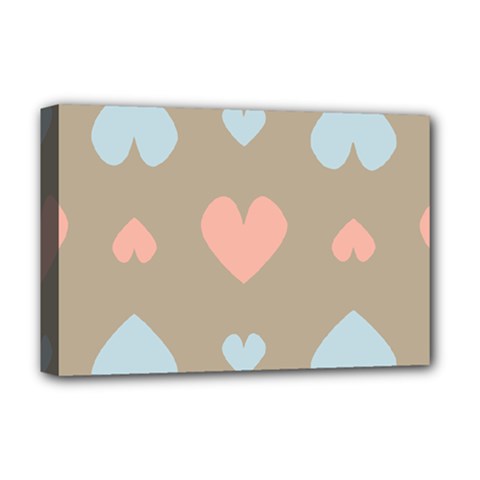 Hearts Heart Love Romantic Brown Deluxe Canvas 18  X 12  (stretched) by HermanTelo