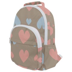 Hearts Heart Love Romantic Brown Rounded Multi Pocket Backpack by HermanTelo