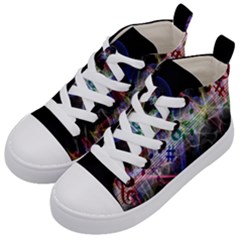 Particles Music Clef Wave Kids  Mid-top Canvas Sneakers by HermanTelo