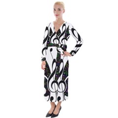 Butterfly Music Animal Audio Bass Velvet Maxi Wrap Dress by HermanTelo