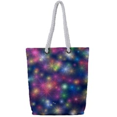 Abstract Background Graphic Space Full Print Rope Handle Tote (small) by HermanTelo