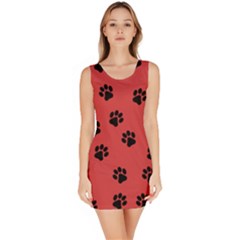 Paw Prints Background Animal Bodycon Dress by HermanTelo