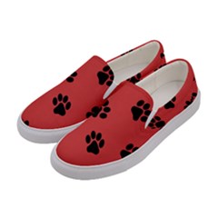 Paw Prints Background Animal Women s Canvas Slip Ons by HermanTelo