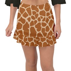 Giraffe Skin Pattern Fishtail Mini Chiffon Skirt by HermanTelo