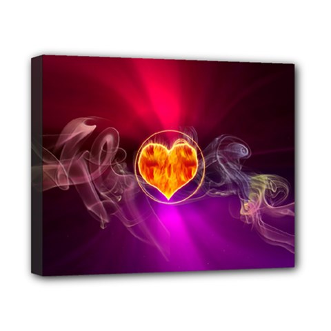 Flame Heart Smoke Love Fire Canvas 10  X 8  (stretched) by HermanTelo