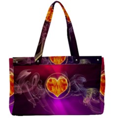 Flame Heart Smoke Love Fire Canvas Work Bag