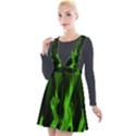 Smoke Flame Abstract Green Plunge Pinafore Velour Dress View1