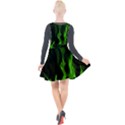 Smoke Flame Abstract Green Plunge Pinafore Velour Dress View2