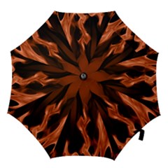 Smoke Flame Abstract Orange Red Hook Handle Umbrellas (large) by HermanTelo