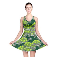 Seamless Turtle Green Reversible Skater Dress by HermanTelo