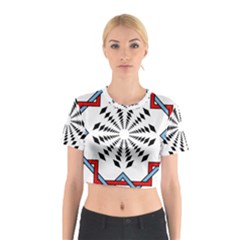 Star Illusion Mandala Cotton Crop Top by HermanTelo