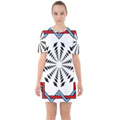 Star Illusion Mandala Sixties Short Sleeve Mini Dress by HermanTelo