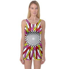 Sun Abstract Mandala One Piece Boyleg Swimsuit by HermanTelo