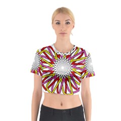 Sun Abstract Mandala Cotton Crop Top by HermanTelo