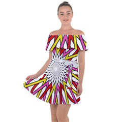 Sun Abstract Mandala Off Shoulder Velour Dress by HermanTelo