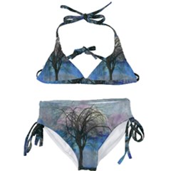 Tree Moon Sky Watercolor Painting Kids  Classic Bikini Set by Pakrebo