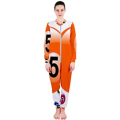 Billiard Ball Ball Game Pink Orange Onepiece Jumpsuit (ladies)  by HermanTelo