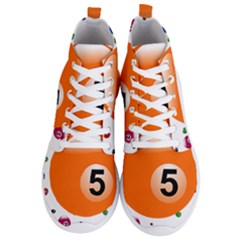 Billiard Ball Ball Game Pink Orange Men s Lightweight High Top Sneakers by HermanTelo