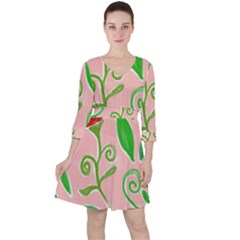 Background Colorful Floral Flowers Ruffle Dress by HermanTelo