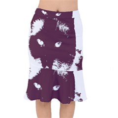 Cat Nature Design Animal Skin Pink Mermaid Skirt by HermanTelo