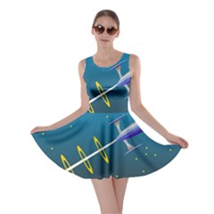 Rocket Spaceship Space Galaxy Skater Dress by HermanTelo