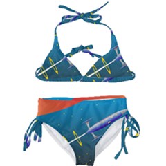 Rocket Spaceship Space Galaxy Kids  Classic Bikini Set by HermanTelo