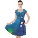 Tardis Doctor Time Travel Cap Sleeve Midi Dress View1