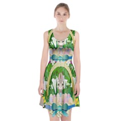 Graphic Easter Easter Basket Spring Racerback Midi Dress by Pakrebo