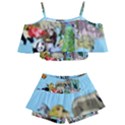 Zoo Animals Peacock Lion Hippo Kids  Off Shoulder Skirt Bikini View1