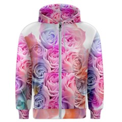 Rose Bouquet Flower Petal Floral Men s Zipper Hoodie by Pakrebo