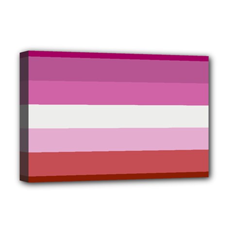 Lesbian Pride Flag Deluxe Canvas 18  X 12  (stretched) by lgbtnation