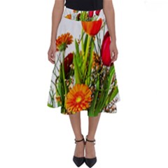 Tulip Gerbera Composites Broom Perfect Length Midi Skirt by Pakrebo