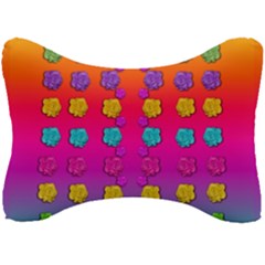 Roses In  Stunning Rainbows Seat Head Rest Cushion by pepitasart