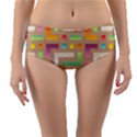 Abstract Background Colorful Reversible Mid-Waist Bikini Bottoms View1