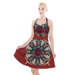 Grateful Dead Pacific Northwest Cover Halter Party Swing Dress  by Sapixe