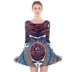 Grateful Dead Ahead Of Their Time Long Sleeve Velvet Skater Dress by Sapixe