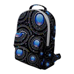 Abstract Glossy Blue Flap Pocket Backpack (large) by HermanTelo